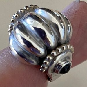 Flli Menegatti Fluted Onyx Accent Ring 7